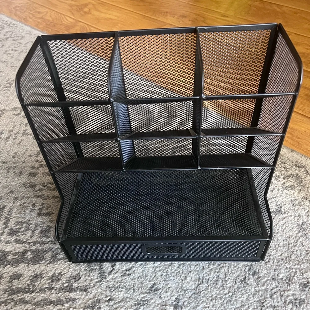 Black Mesh Desk Organizer